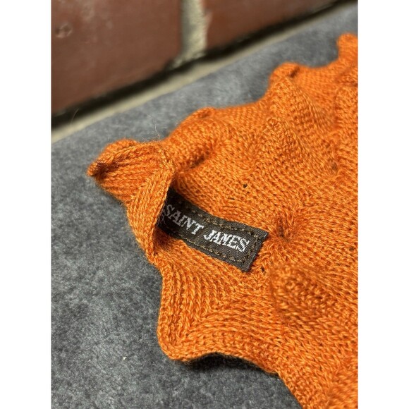 Rare Saint James Orange Scarf Knit 3D Spike Funky Artsy Unique - Picture 3 of 6